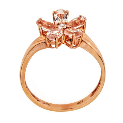 LIMITED QUANTITIES  Morganite 10K Rose Gold Flower Ring