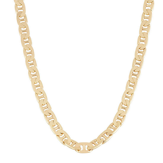 Mens 18K Yellow Gold Over Silver 20" Mariner Chain Necklace