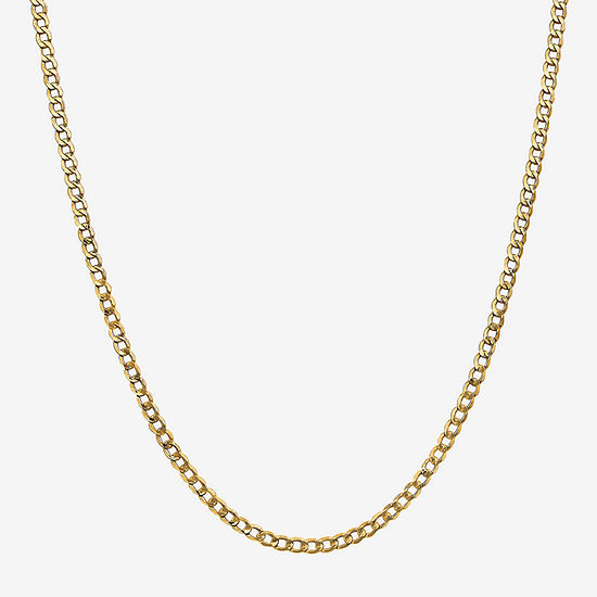 14K Gold Semisolid Curb Chain Necklace