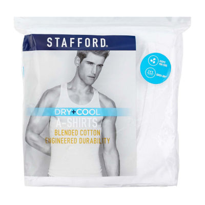 Stafford Dry + Cool Mens Extra Tall 4 Pack Quick Tank