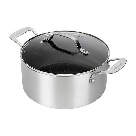 Granitestone Silver 5-Qt. Nonstick With Tempered Glass Lid Non-Stick Stockpot, One Size, Silver