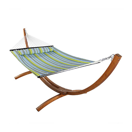 Sunnydaze 2 Person Hammock with Wooden Stand