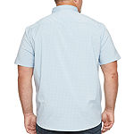 St. John's Bay Performance Big and Tall Mens Classic Fit Short Sleeve Plaid Button-Down Shirt
