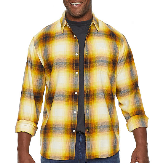 Arizona Big and Tall Mens Long Sleeve Regular Fit Flannel Shirt