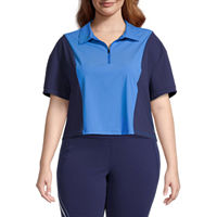 Sports Illustrated Plus Womens Short Sleeve Polo Shirt, 0x , Blue