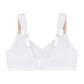 Glamorise MagicLift Seamless Wire-free Support T-Shirt Bra - White - Curvy  Bras