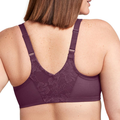 Glamorise Lacey T-Back Front-Closure WonderWire® Underwire Bra-9246