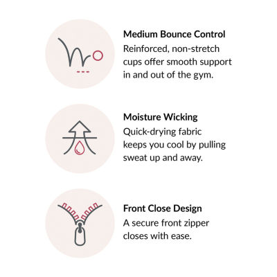 Glamorise® Zip Up Front Closure Sports Bra -9266