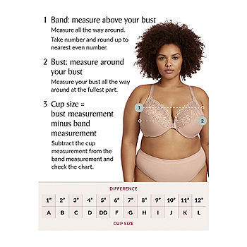 Glamorise COMFORT LIFT Bra 46C Wirefree Support 3-Piece Cups Soft
