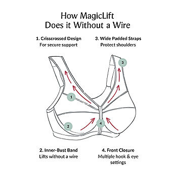Glamorise MagicLift Front-Closure Support Bra Wirefree