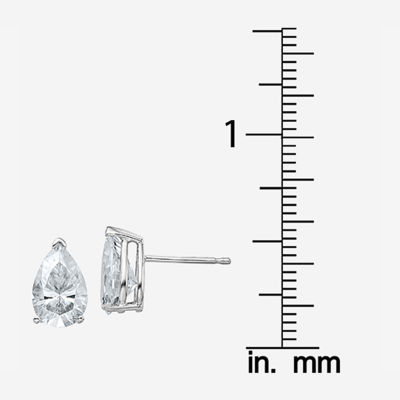 True Light 3 3/4 CT. T.W. Lab Created White Moissanite 14K White Gold 9mm Stud Earrings