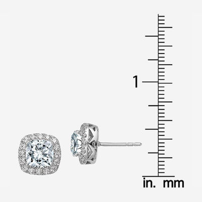 True Light 1/ CT. T.W. Lab Created White Moissanite 14K White Gold 9.6mm Stud Earrings