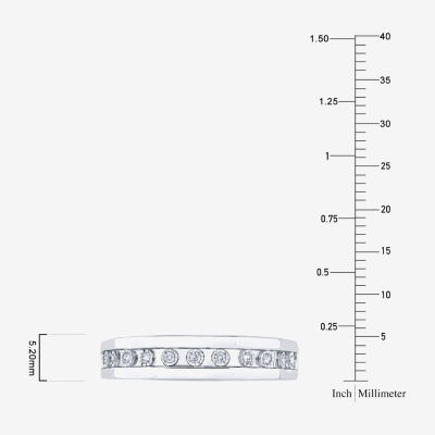 Unisex Adult 3/8 CT. T.W. Natural White Diamond 10K White Gold Halo Side Stone Ring Set