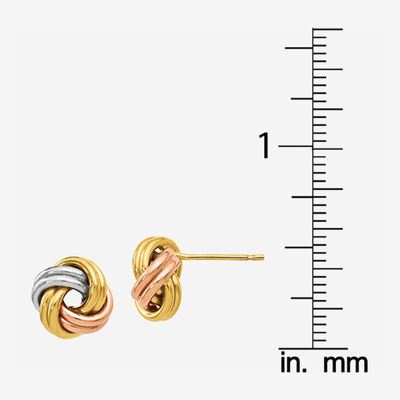 Made in Italy 14K Tri-Color Gold 8.5mm Knot Stud Earrings