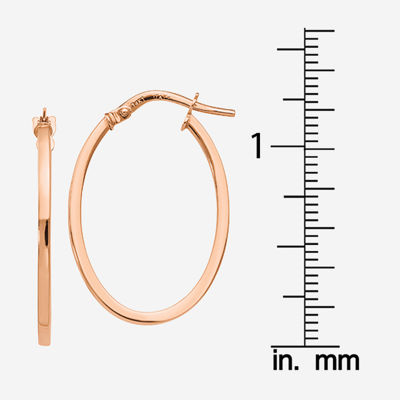 Made in Italy 10K Rose Gold 26.7mm Oval Hoop Earrings