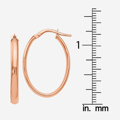 Made in Italy 10K Rose Gold 26mm Oval Hoop Earrings