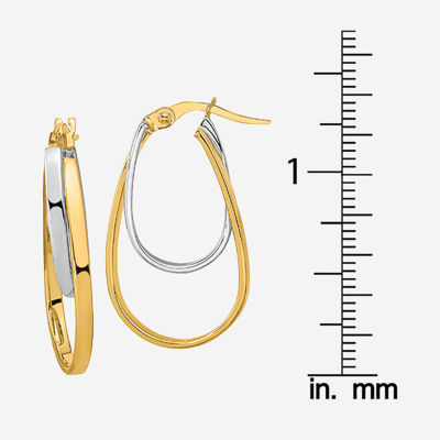 Made in Italy 14K Two Tone Gold 26mm Hoop Earrings