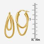 Made in Italy 14K Gold 28mm Oval Hoop Earrings