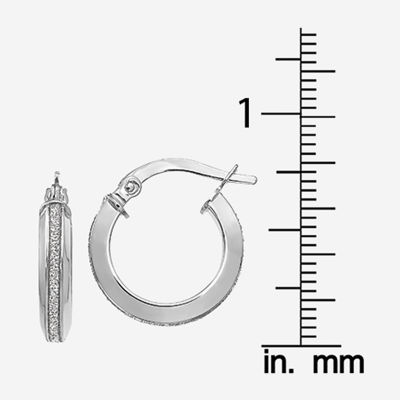 Made in Italy 14K White Gold 14mm Hoop Earrings