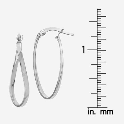 Made in Italy 10K Gold 26mm Oval Hoop Earrings