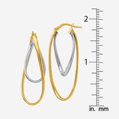 Made in Italy 14K Two Tone Gold 42mm Hoop Earrings