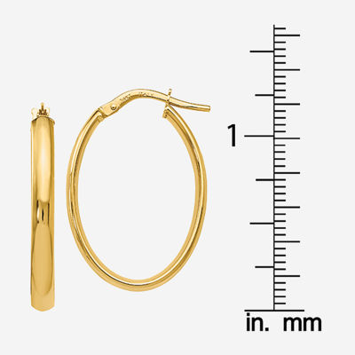 Made in Italy 10K Gold 26mm Oval Hoop Earrings