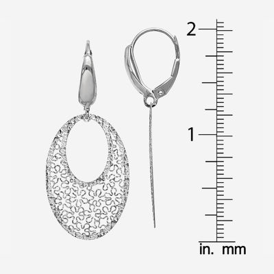 14K White Gold Drop Earrings