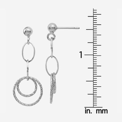 10K White Gold Drop Earrings