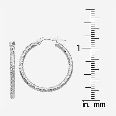 10K White Gold 25mm Hoop Earrings