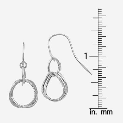 Made in Italy 14K White Gold Round Drop Earrings