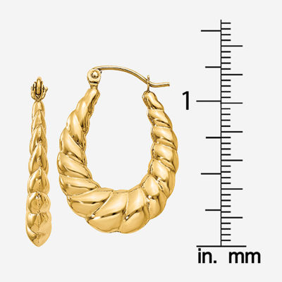 Croissant 14K Gold 25mm Hoop Earrings