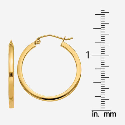 14K Gold 25mm Round Hoop Earrings