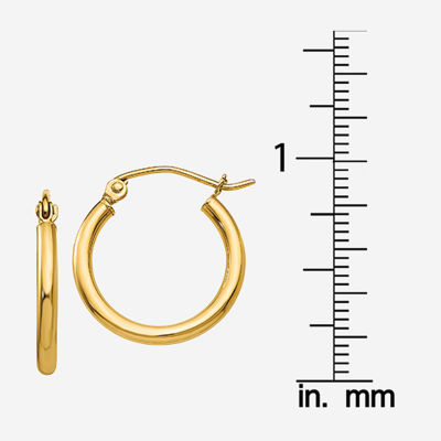 14K Gold 17mm Round Hoop Earrings