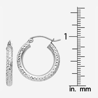 10K Gold 15mm Round Hoop Earrings