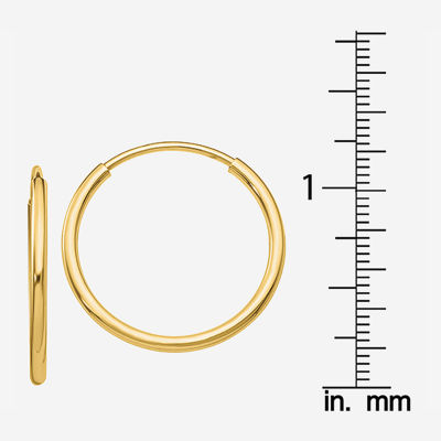 10K Gold 25mm Round Hoop Earrings