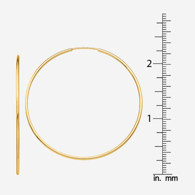 10K Gold 45mm Round Hoop Earrings