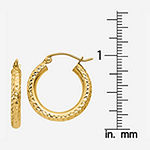 10K Gold 15mm Round Hoop Earrings