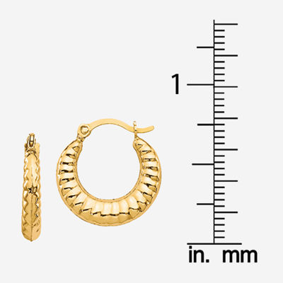 Croissant 10K Gold 15mm Hoop Earrings