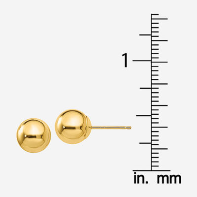 10K Gold 7mm Ball Stud Earrings