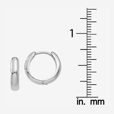 14K White Gold 9mm Round Hoop Earrings