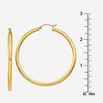 14K Gold 50mm Round Hoop Earrings