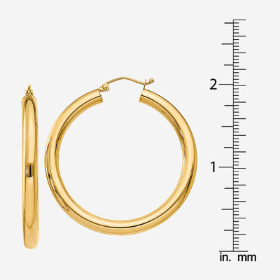 14K Gold 40mm Round Hoop Earrings