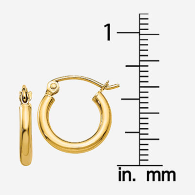 14K Gold 13mm Round Hoop Earrings