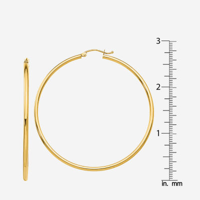 14K Gold 55mm Round Hoop Earrings