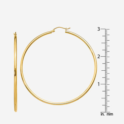 14K Gold 60mm Round Hoop Earrings