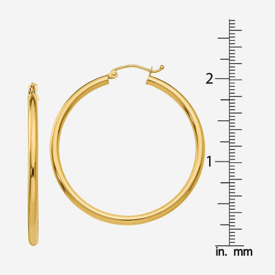14K Gold 40mm Round Hoop Earrings
