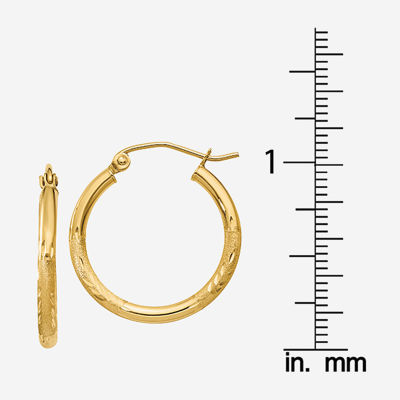 14K Gold 20mm Round Hoop Earrings