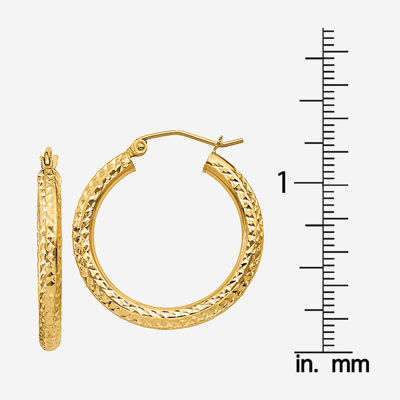 14K Gold 25mm Round Hoop Earrings