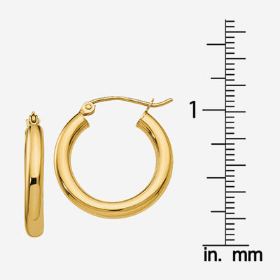 14K Gold 20mm Round Hoop Earrings