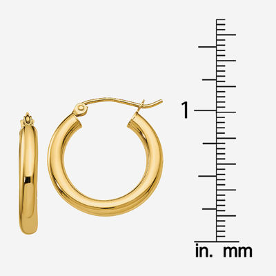 14K Gold 20mm Round Hoop Earrings